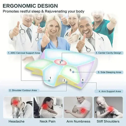 1pc Memory Foam Cervical Pillow Neck Protection Slow Rebound Memory Pillow Butterfly Shaped Cervical Neck Sleep care healthy