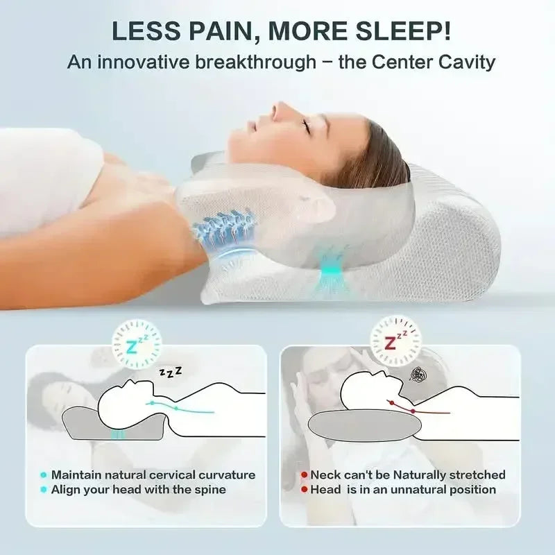 1pc Memory Foam Cervical Pillow Neck Protection Slow Rebound Memory Pillow Butterfly Shaped Cervical Neck Sleep care healthy